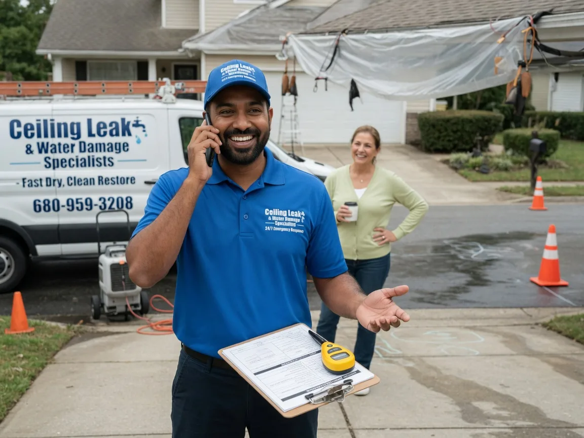 Ceiling Leak Cleanup Aubrey, TX FAQs
